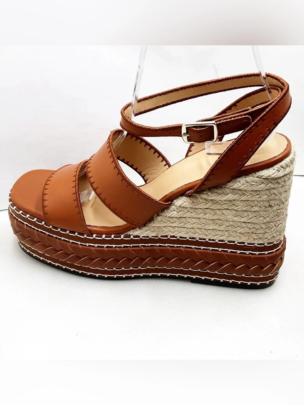 🆕{Castañer} Faure Leather & Jute Wedge Espadrilles